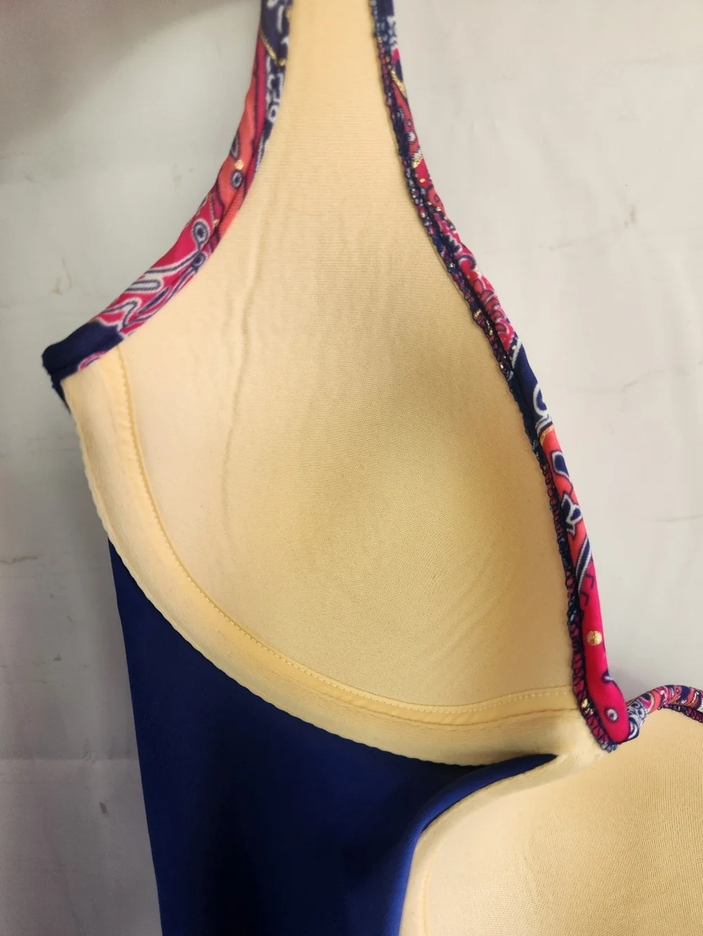Miraclesuit Amici Paisley One Piece Swimsuit Tummy Control Navy Pink Size 10